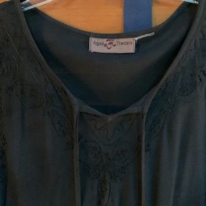 Agan Traders Black Embroidered Top